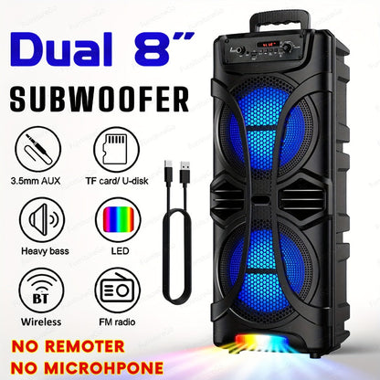 PA Speaker Karaoke Machine 3000W with Dual 6.5" Woofers, Bluetooth Wireless, FM Radio, Party Lights