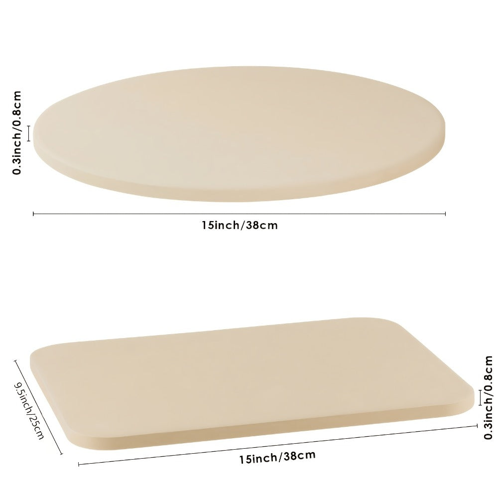 Pizza Stone for Oven and Grill Cordierite Baking Stone Thermal Shock Resistant for Pizza Bread Rectangular 15x11.8 Inch Round 15 Inch