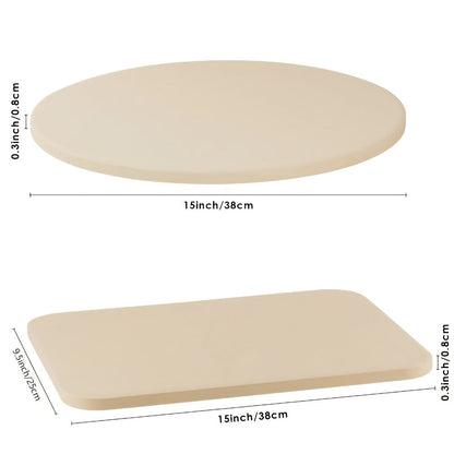 Pizza Stone for Oven and Grill Cordierite Baking Stone Thermal Shock Resistant for Pizza Bread Rectangular 15x11.8 Inch Round 15 Inch