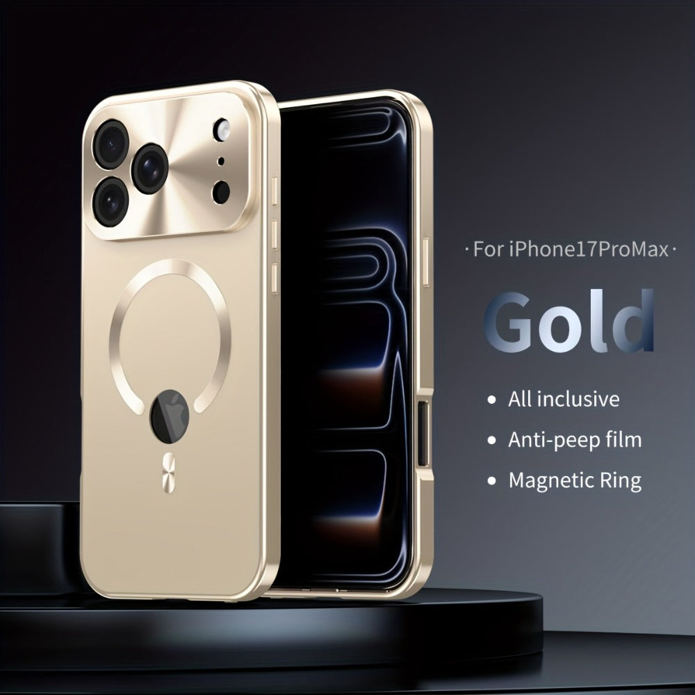 iPhone Anti-Spy Magnetic 2-in-1 Phone Case with All-Round Lens Protection – Complete Drop Protection Cover for iPhone 12 13 14 15 16 Pro Max