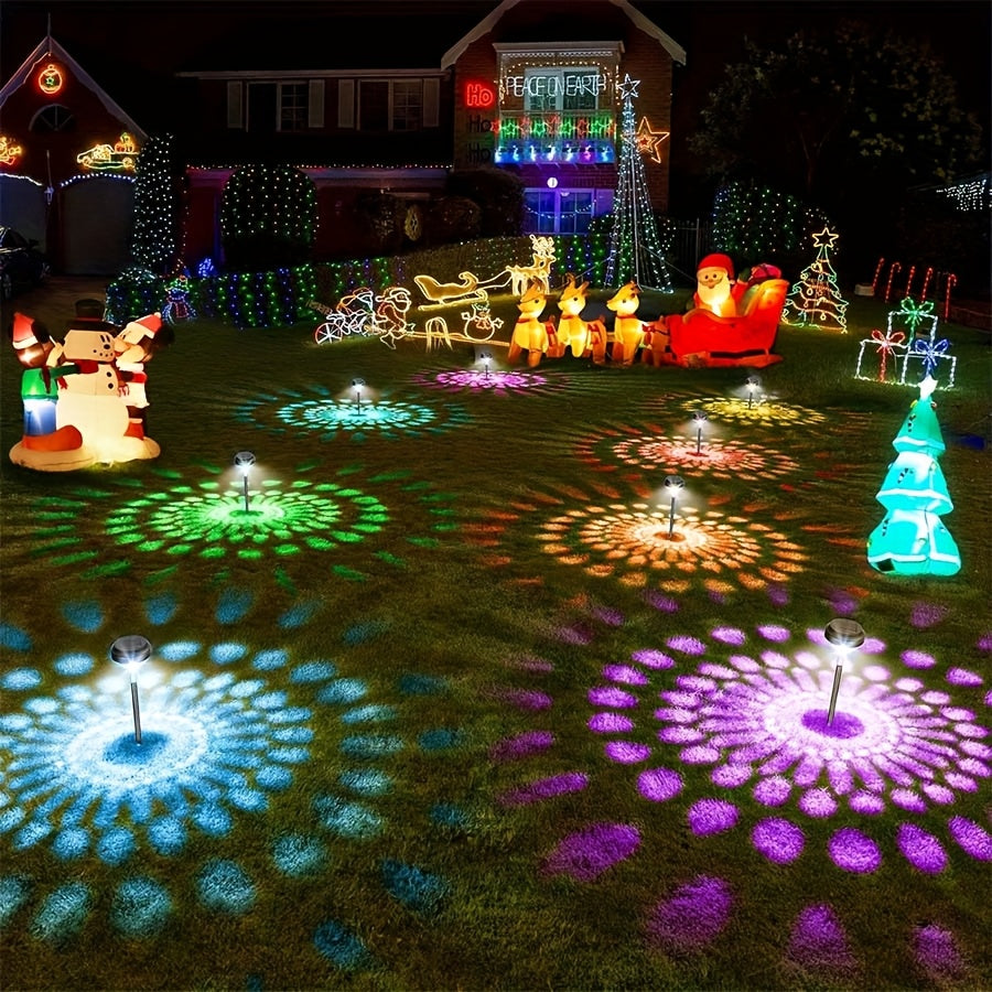 Solar Outdoor Lights 6-Pack IP44 Landscape Stakes with Light Sensor and Color/Warm White Mode