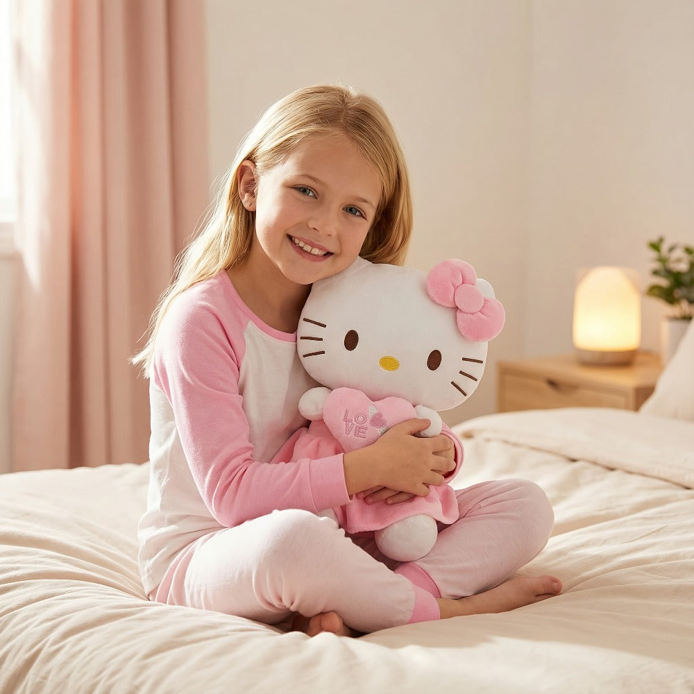 Hello Kitty Heart Plush Doll Kawaii Sanrio Stuffed Animal Cuddly Toy Gift with the Listed Color, Size or Set Options for Everyday Use