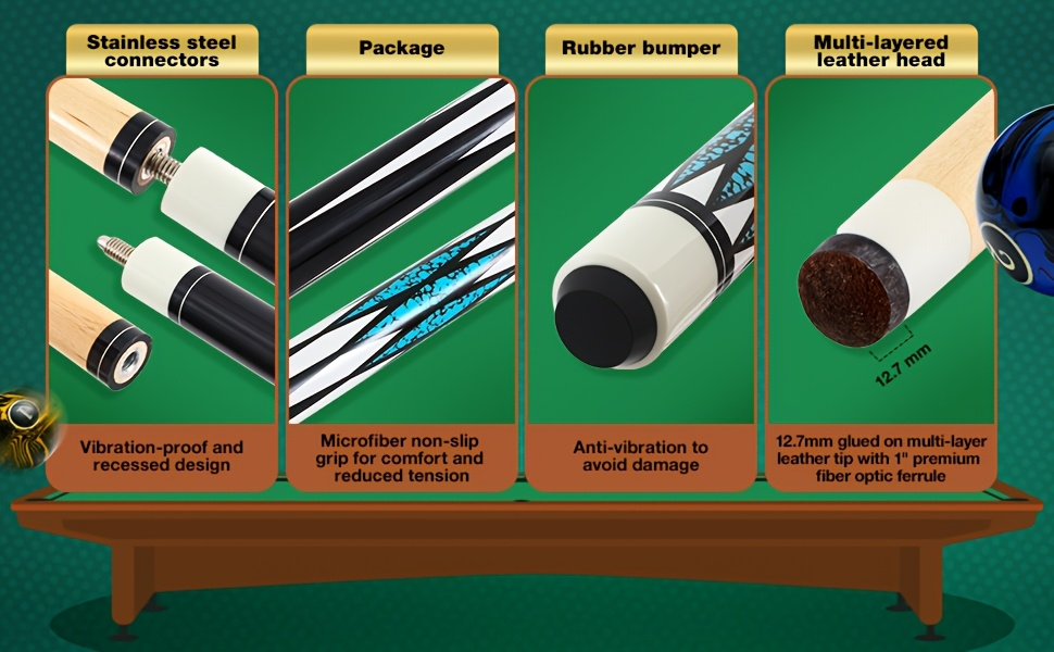 20-Piece Pool Ball and Cue Set with 16 Graphic Billiard Balls, Two Cues and Two Ball Racks