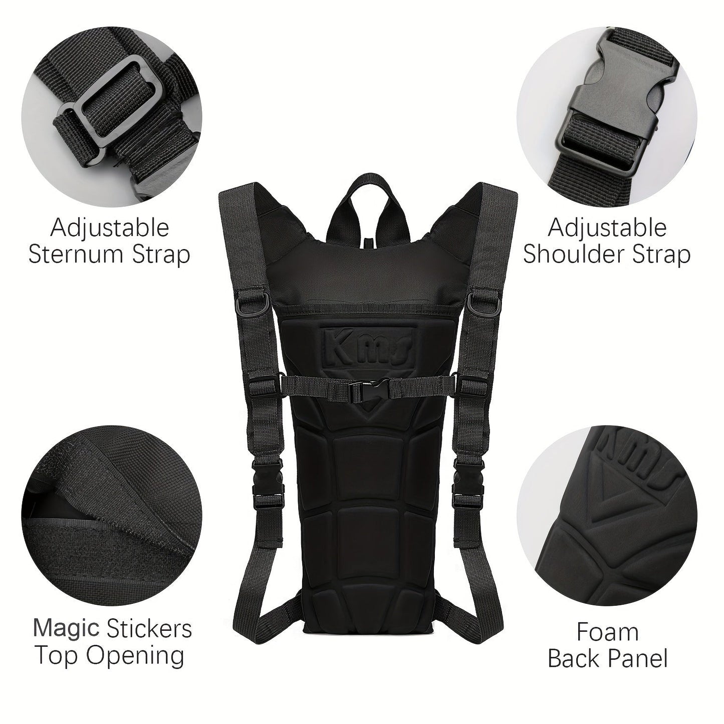 Water Bladder Backpack with 3L & 101.44oz BPA-Free Bladder – Oxford Cloth Hydration Pack for Hiking, Camping & Outdoor Adventures
