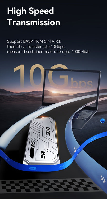 SE910D NVMe SSD Enclosure USB-C 10Gbps, Aluminum M.2 PCIe & NGFF SATA External Case, USB 3.2 Gen 2 Type-C Adapter