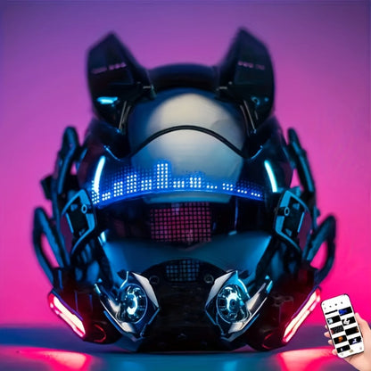 LED Wireless Cyberpunk Mask Light Up, Remote Control Sci-Fi Face Mask for Halloween, Bar Club Rave Party