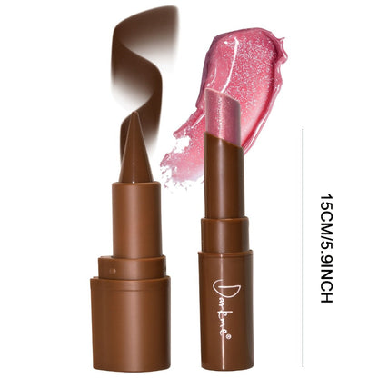 Metallic Lipstick & Lip Liner Pen Set for Women, 3D Full Lip Shape High-Shine Glossy Finish, Smudge-Proof All-Day Wear
