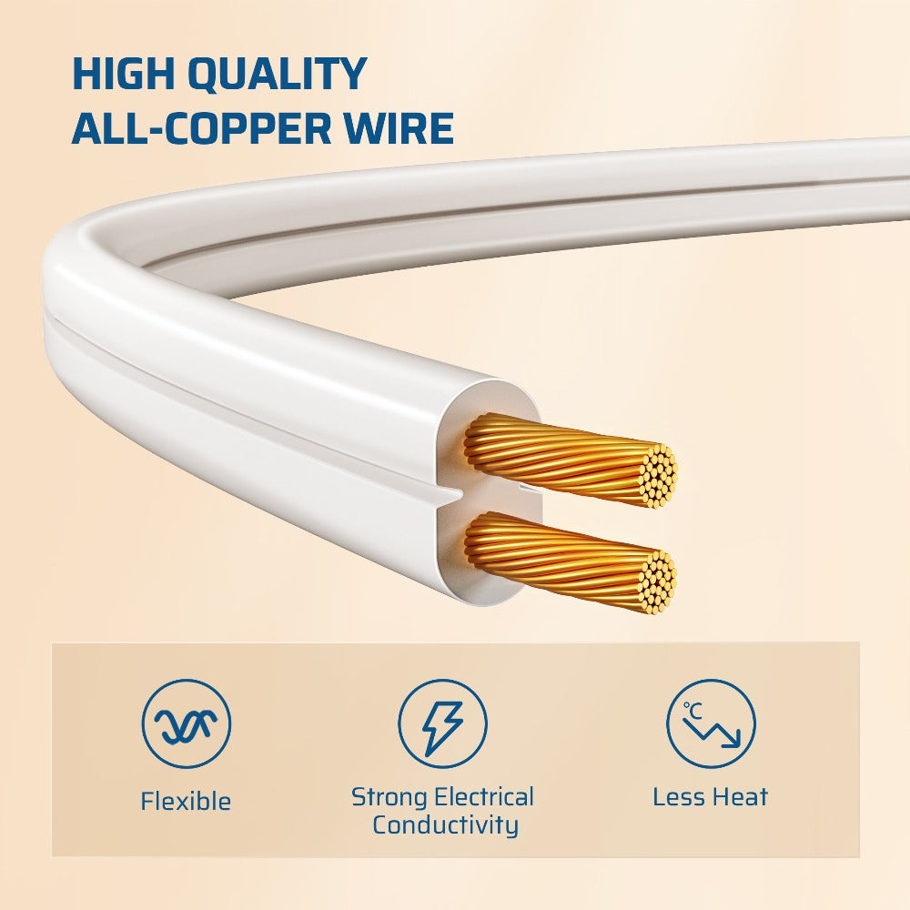 Extension Cord 4 Pack 3FT 3-in-1 Outlet 2 Prong Plugs 16AWG SPT-2 Cable Twist-Lock Safety for Entryways, Bedrooms and Living Spaces