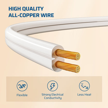 Extension Cord 4 Pack 3FT 3-in-1 Outlet 2 Prong Plugs 16AWG SPT-2 Cable Twist-Lock Safety for Entryways, Bedrooms and Living Spaces