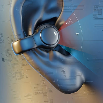 Open-Ear Clip Earbuds with Digital-Display Charging Case in Black or Beige Checkout Options