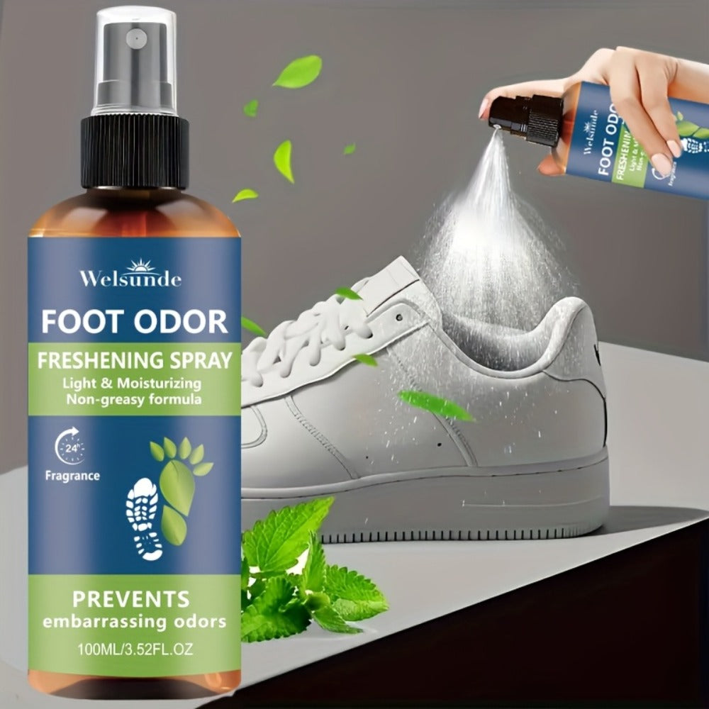 Foot & Shoe Deodorant Spray - Odor Control & Freshness, Quick-Absorbing Non-Greasy Formula, 100ml/3.52fl.oz