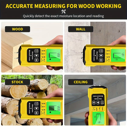Stud Finder Wall Scanner 7-in-1 LCD Display Sound Alert, Wood Deep Stud Metal AC Wire Moisture Meter Temperature Sensor