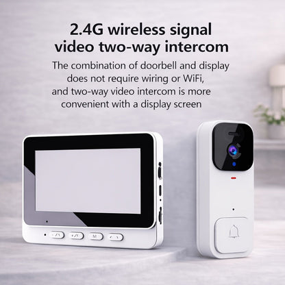 Smart Video Doorbell Wireless Touchscreen Display, Motion Detection 2-Way Audio Local Storage No Subscription