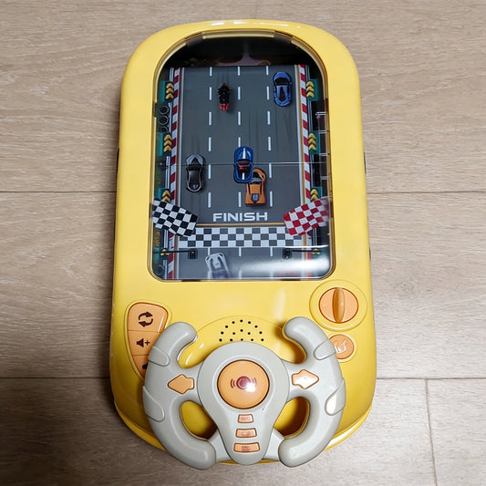 Electronic Racing Steering Wheel Game Toy with 200 Pictured Levels, Two Speeds and Yellow or Green Options