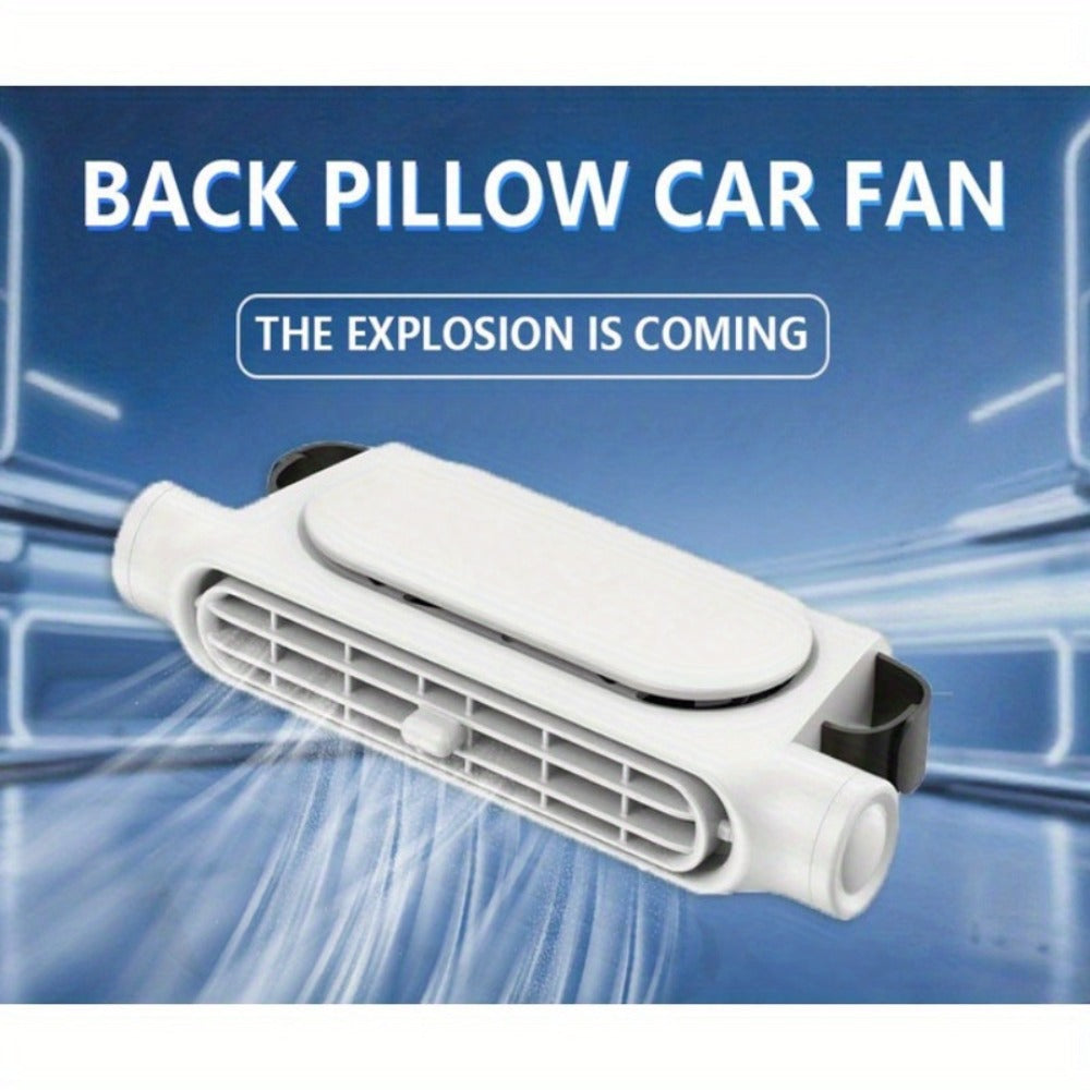 USB Car Seat Fan with Enclosed Air Outlet, Three Speed Settings and White or Black Color Options