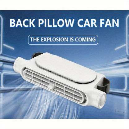 USB Car Seat Fan with Enclosed Air Outlet, Three Speed Settings and White or Black Color Options
