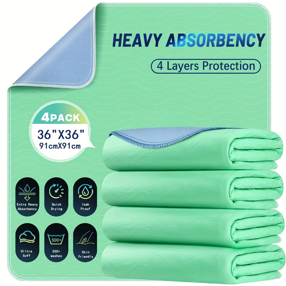 Reusable Underpads 36x36 Inch Extra Heavy Absorbency Bed Pads for Adults Kids and Elderly for Entryways, Bedrooms and Living Spaces