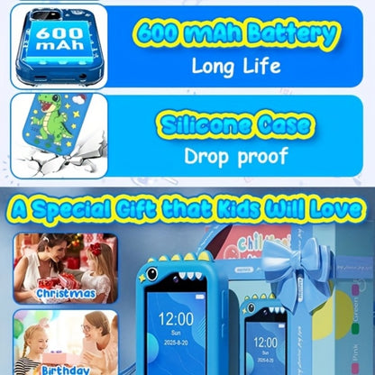 Kids Toy Mobile Phone with Dual Cameras, Touchscreen & MP3 Player, Educational Toy with Games, Alarm Clock & USB Charging
