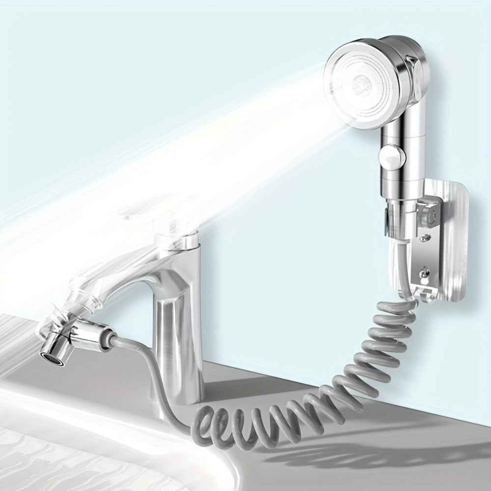 Faucet Extender Pull-Out Retractable Showerhead for Washbasin - Hot & Cold Compatible Hair Washing Sink Sprayer