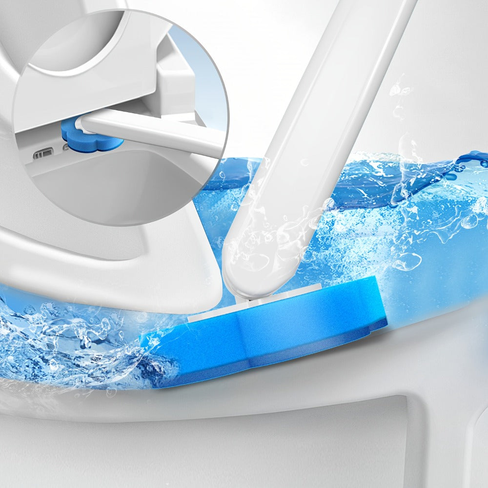 Disposable Toilet Brush Cleaning System with Bracket & Replaceable Heads – Deep Clean Toilet Bathroom Cleaning Kit