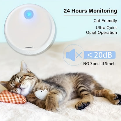 Pet Deodorizer 24-Hour Smart Litter Box Odor Eliminator – Negative Ion Air Purifier with Sensor Light, 99% Odor Removal for Cat Litter Box