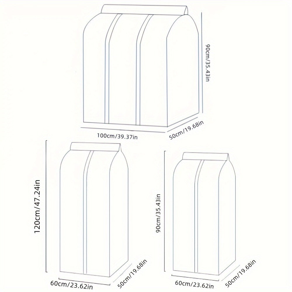 Clear Hanging Garment Bag PVC Zipper Dustproof Closet Organizer for Coats Suits Dresses for Entryways, Bedrooms and Living Spaces
