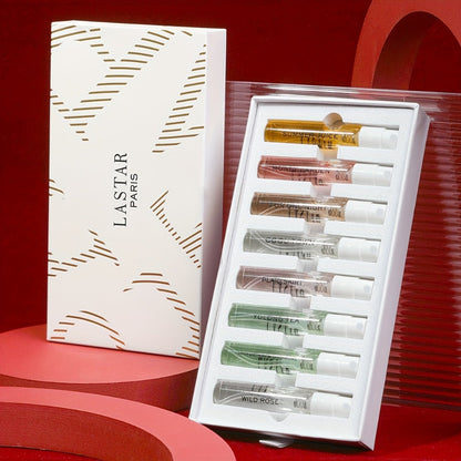 8 Piece Women's Perfume Gift Set Travel Size Mini EDT Bottles - Patchouli Fresh Floral Scents for Bath Time, Home Spa and Personal Care