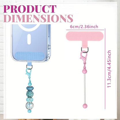 Beadable Phone Tether Tab Set 30pcs, DIY Phone Lanyard Adapter Kit with Blank Beadable Bars for Custom Phone Charms