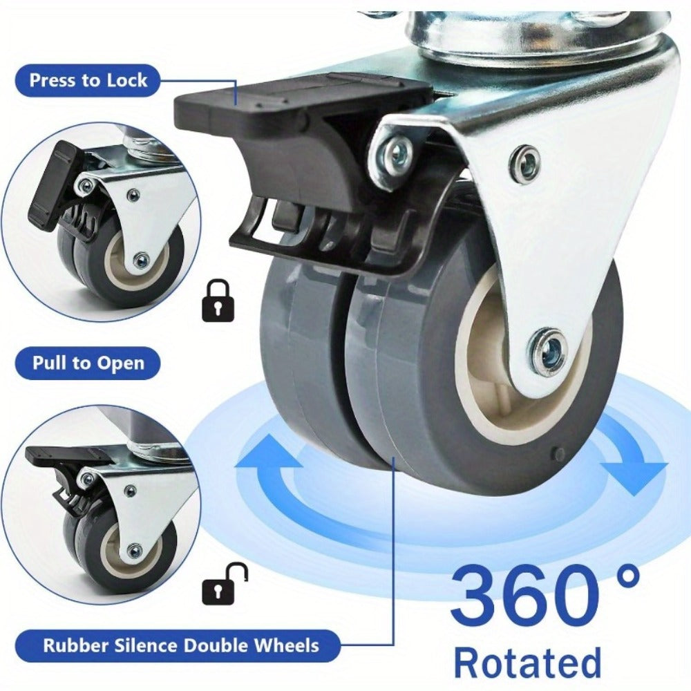 Appliance Mobile Base Stand Adjustable Double Pipe 4 Locking Wheels 4 Strong Feet Furniture Dolly for Washer Dryer Washing Machine
