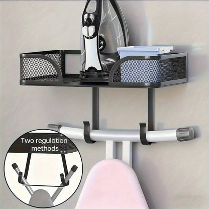 Iron Storage Rack Wall Mounted Carbon Steel Heat Resistant Ironing Board Holder Space Saving for Entryways, Bedrooms and Living Spaces