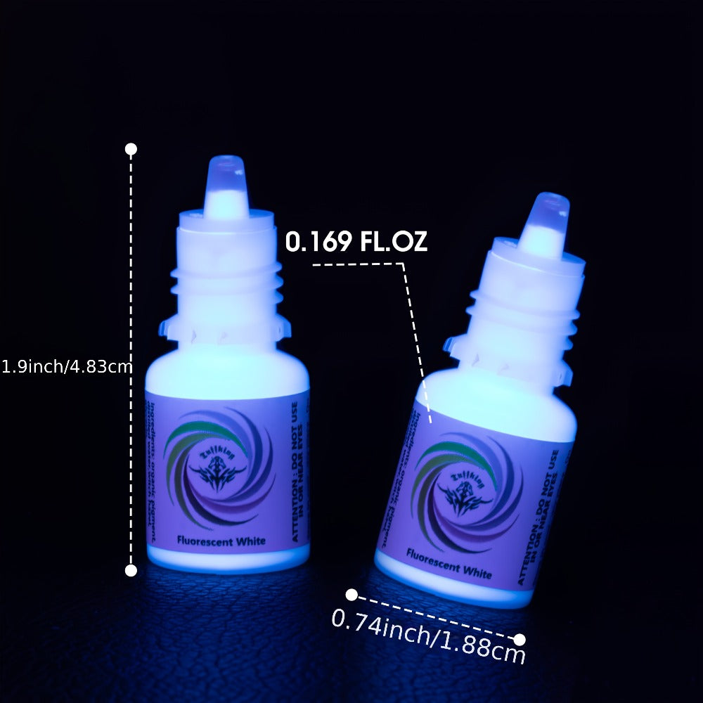 Tattoo Ink 8-Color UV Fluorescent Bottle Set with Violet and Neon Shades Across the with Item-Specific Color, Capacity and Bottle
