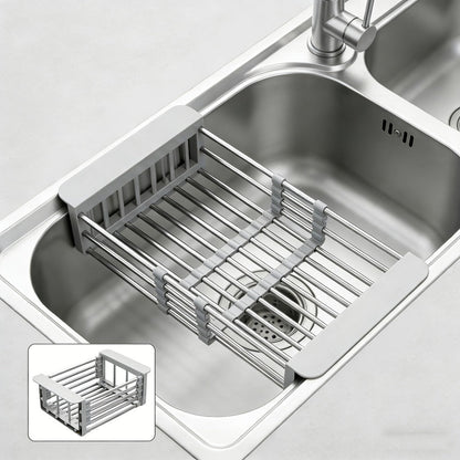 Dish Drying Rack Stainless Steel Adjustable, Expandable Over Sink Dish Rack with Retractable Width & Height for Kitchen Countertop