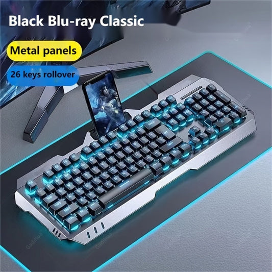 Full-Size 104-Key Wired Gaming Keyboard with Volume Knob in Seven White or Black Options Pictured