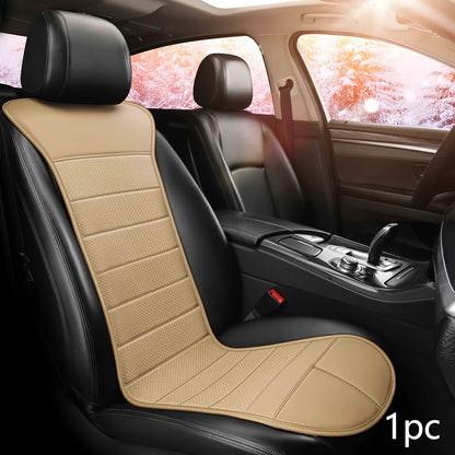 Vest-Style Car Seat Cushion with Connected Backrest and Seat Pad, Memory Foam Fill and Red, Beige or Black Options