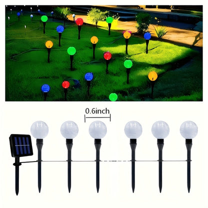 Solar Garden Light Bubble Path Stakes 30-Piece Set with Colorful or Warm White LED Options
