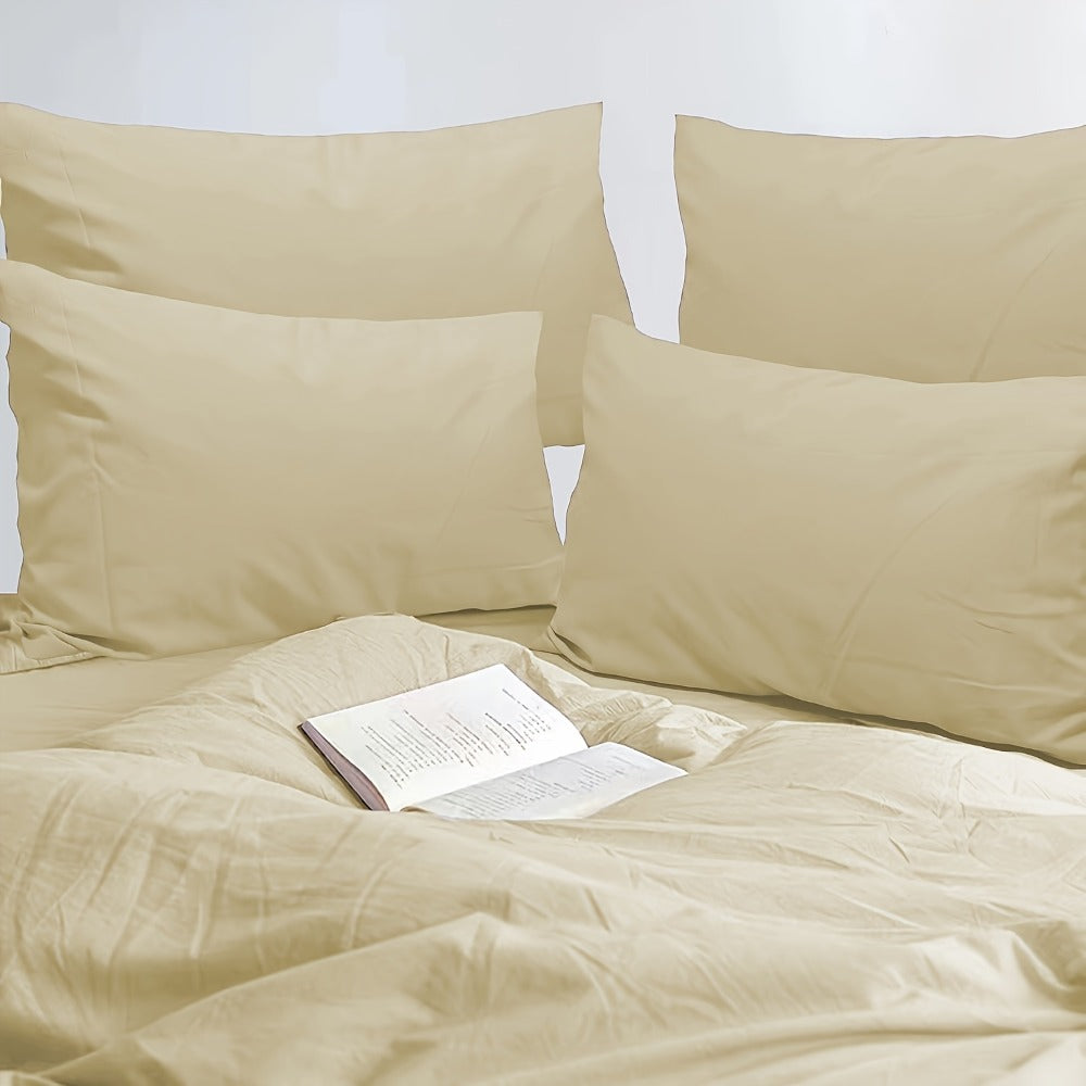 Microfiber Pillowcases Set of 4 – Soft Brushed 90GSM Wrinkle-Resistant Envelope Closure Pillow Covers, Queen & King Size, Multiple Colors