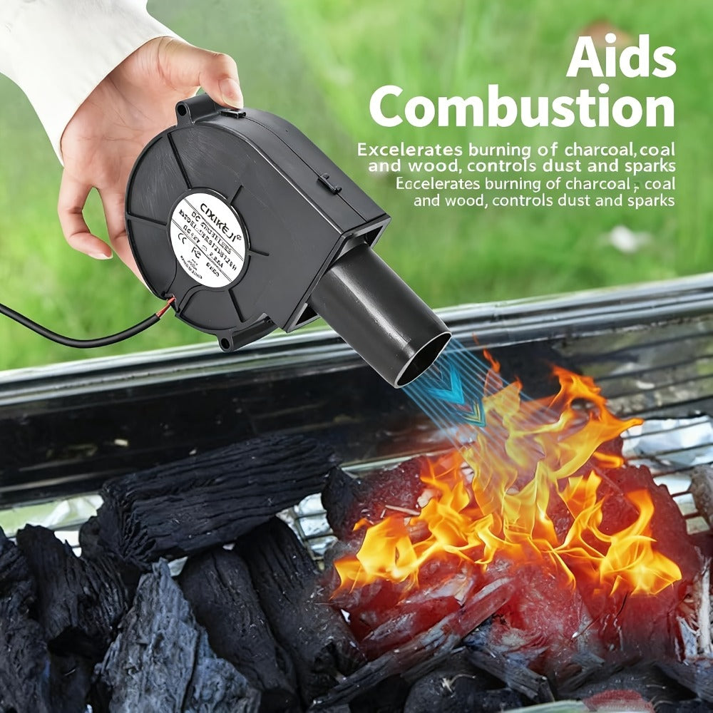 Turbo Blower Set with Adjustable Air Outlet - BBQ Barbecue Stove Firewood Stove Fan for Grilling, Camping and Outdoor Meals