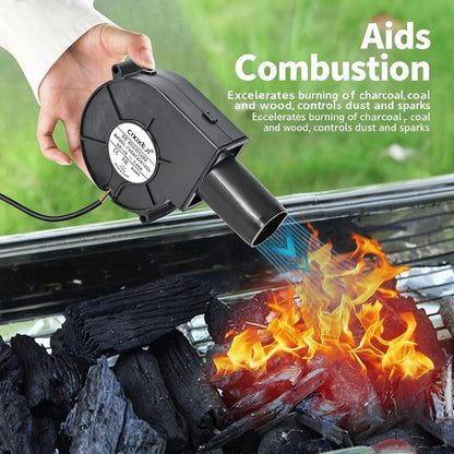 Turbo Blower Set with Adjustable Air Outlet - BBQ Barbecue Stove Firewood Stove Fan for Grilling, Camping and Outdoor Meals