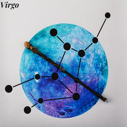 Zodiac Crystal Magic Wand with Gift Box – Handmade Astrology Wand All 12 Signs Aries Taurus Gemini Cancer Leo Virgo Libra Scorpio