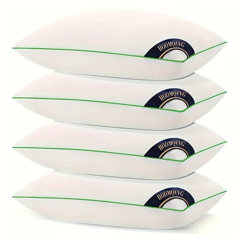 Hotel Quality Sleep Pillows Firm Support Cool-to-Touch Fiber Fill 2/4 Pack – Back Stomach Side Sleeper Pillow Set Soft Breathable Bed