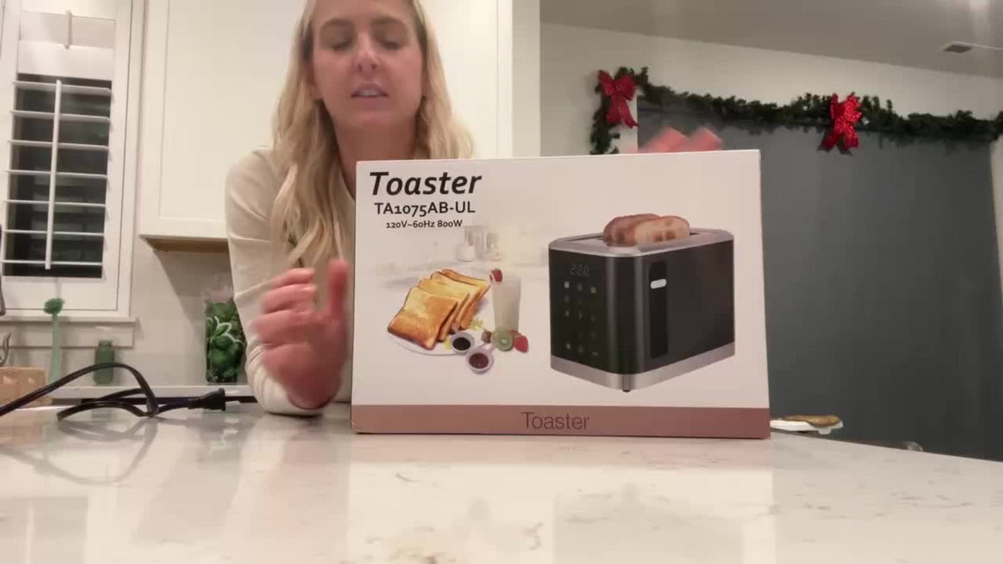 2 Slice Toaster with Touch Screen, 1.5" Wide Slot for Bread, Bagels & English Muffins, 6 Bread Types