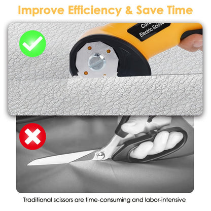 Electric Scissors Rechargeable Cordless - USB-C Charging, Battery Indicator, Portable Power Cutter for Fabric