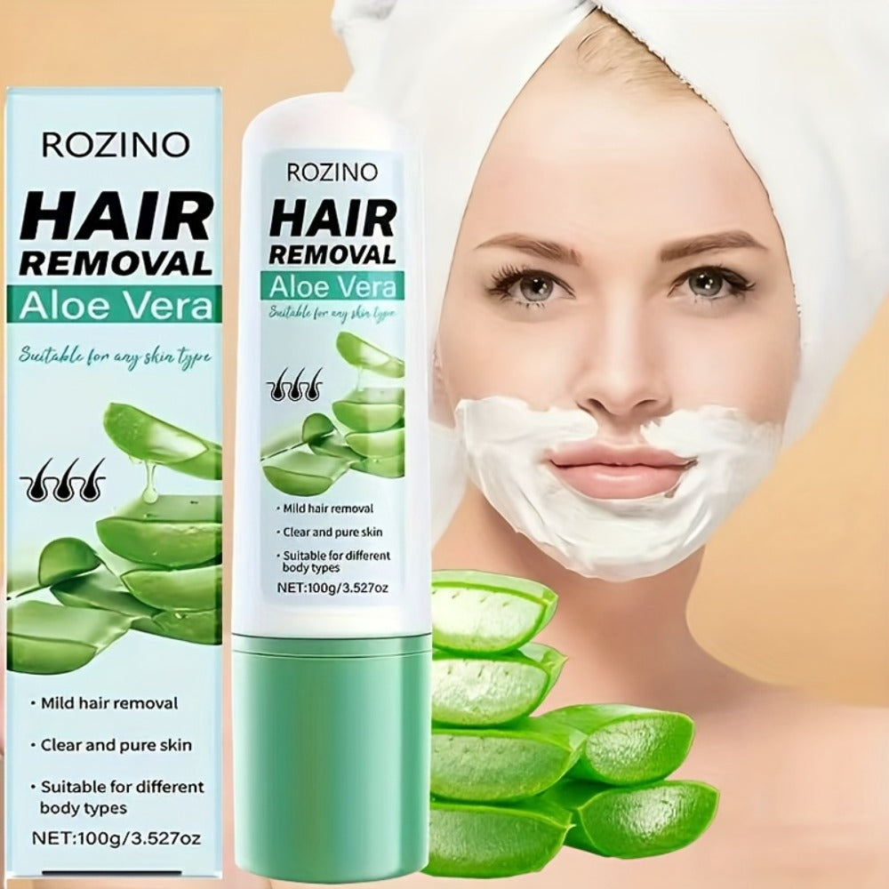 Hair Removal Cream ROZINO 100g Aloe Vera and Squalane Tube with Carton for External Body Grooming