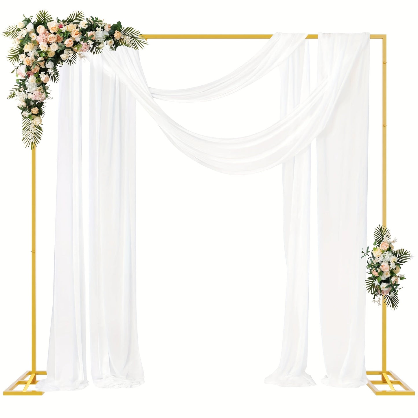 Premium Square Backdrop Support Stand | Flexible Portable Rectangular Metal Frame for Wedding Ceremony, Birthday Party