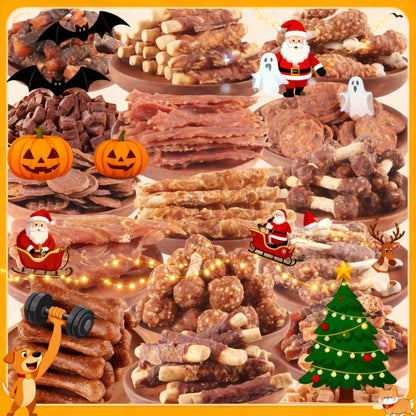Natural Dog Treats Set Duck Chicken Milk Stick Sweet Potato Grain Free High Protein Low Fat Dental Health Gift Box Combinations for Dogs