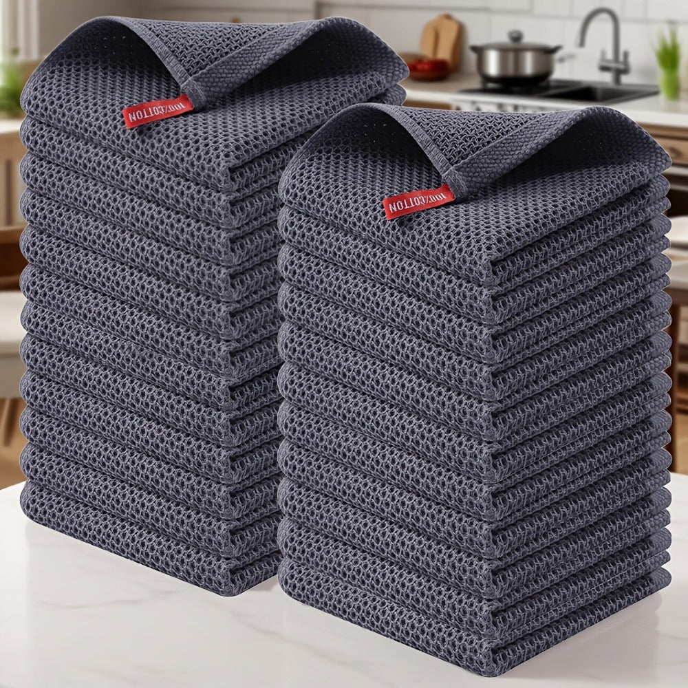 Kitchen Dish Cloths 23pcs 100% Cotton Waffle Weave Ultra Dish Towels 12x12 Inch for Cooking Cleaning Wiping Hands Kitchen Decor Gift