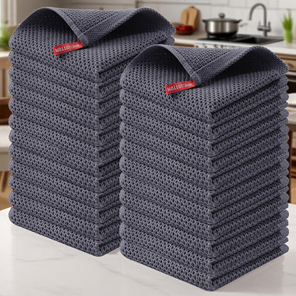 Kitchen Dish Cloths 23pcs 100% Cotton Waffle Weave Ultra Dish Towels 12x12 Inch for Cooking Cleaning Wiping Hands Kitchen Decor Gift