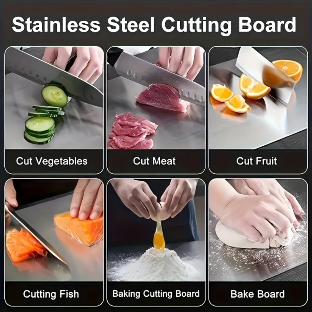 Titanium Cutting Board Set 3-Piece Kitchen Prep Boards, Hook Handles Rounded Edges Space-Saving Design