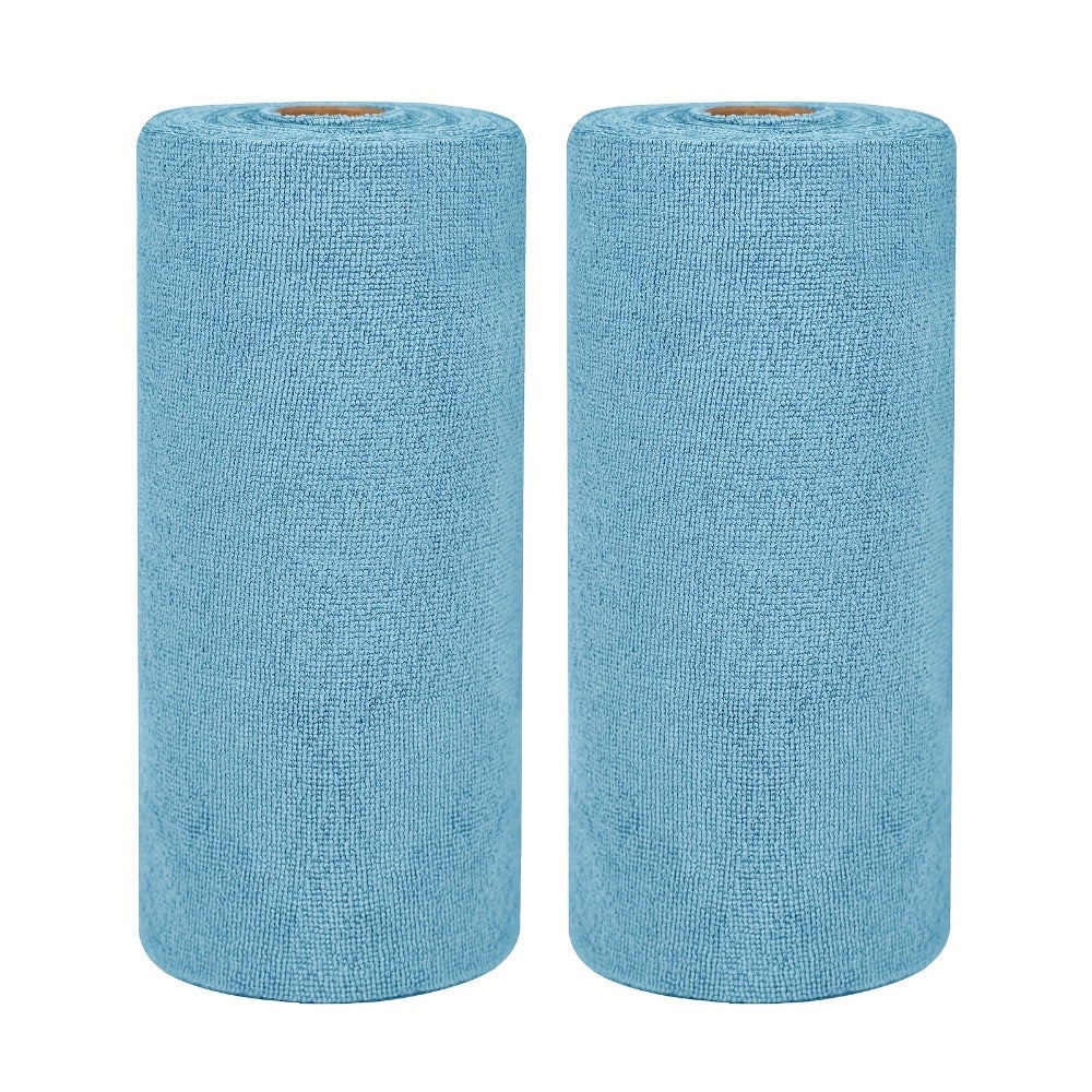 Microfiber Cleaning Cloths Reusable Paper Towel Roll Replacement – Washable Absorbent Tear-Away Dishcloths for Kitchen