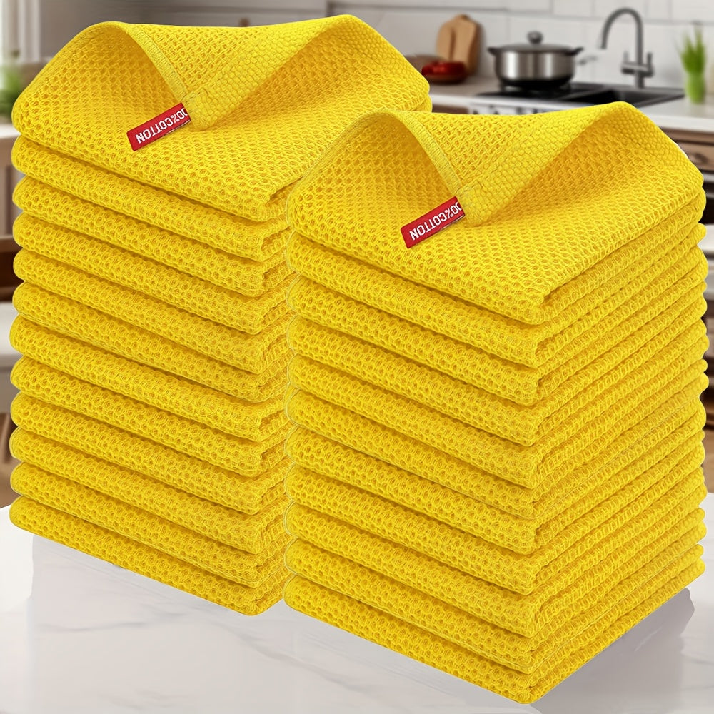 Kitchen Dish Cloths 23pcs 100% Cotton Waffle Weave Ultra Dish Towels 12x12 Inch for Cooking Cleaning Wiping Hands Kitchen Decor Gift